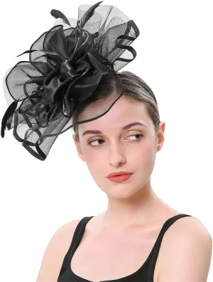 Tea Party Hats for Women Fascinators Headband Kentucky of Derby Hat Flower Mesh Hair Clip Pillbox Cocktail Hats