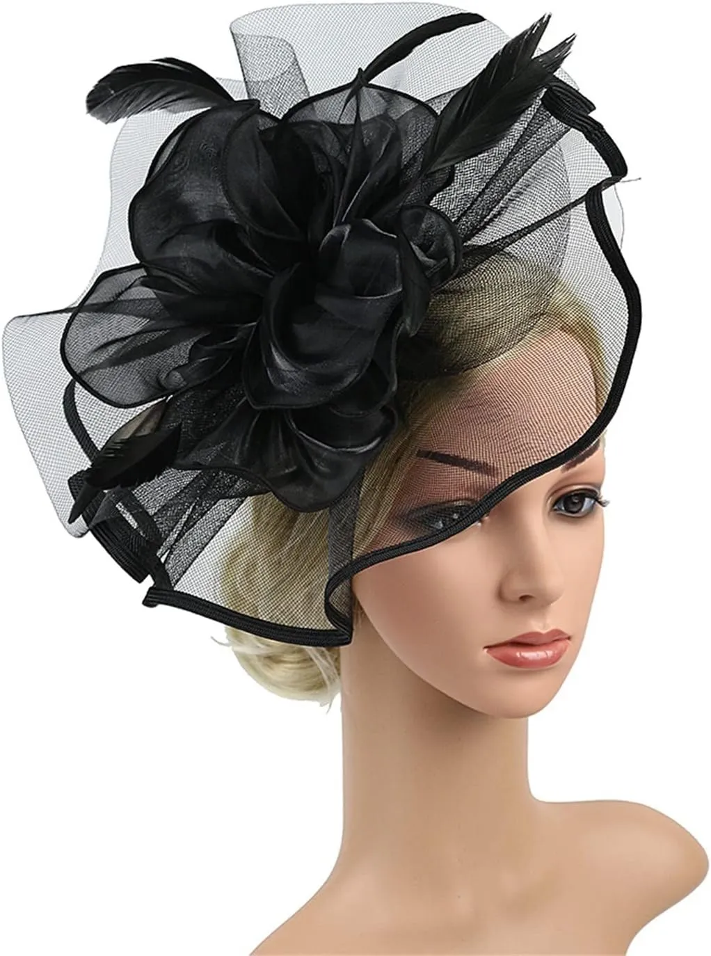 Tea Party Hats for Women Fascinators Headband Kentucky of Derby Hat Flower Mesh Hair Clip Pillbox Cocktail Hats