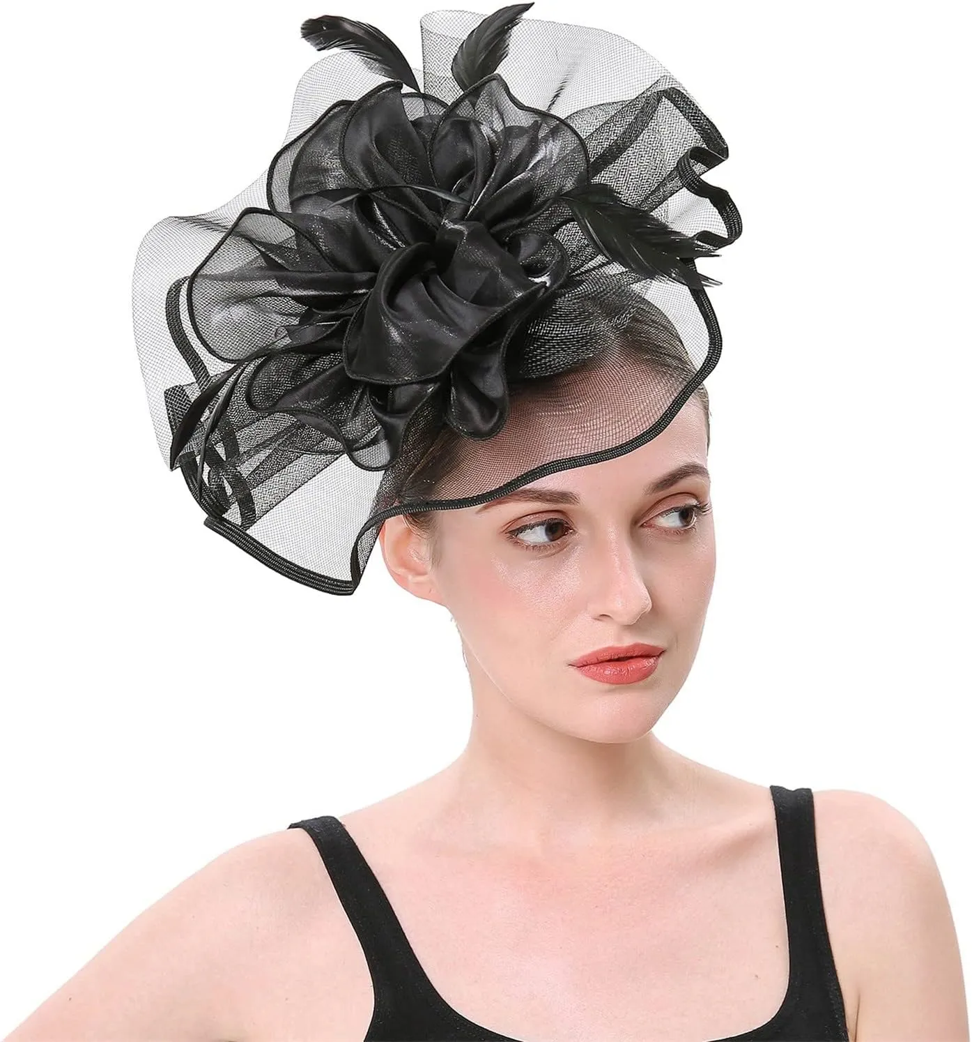 Tea Party Hats for Women Fascinators Headband Kentucky of Derby Hat Flower Mesh Hair Clip Pillbox Cocktail Hats