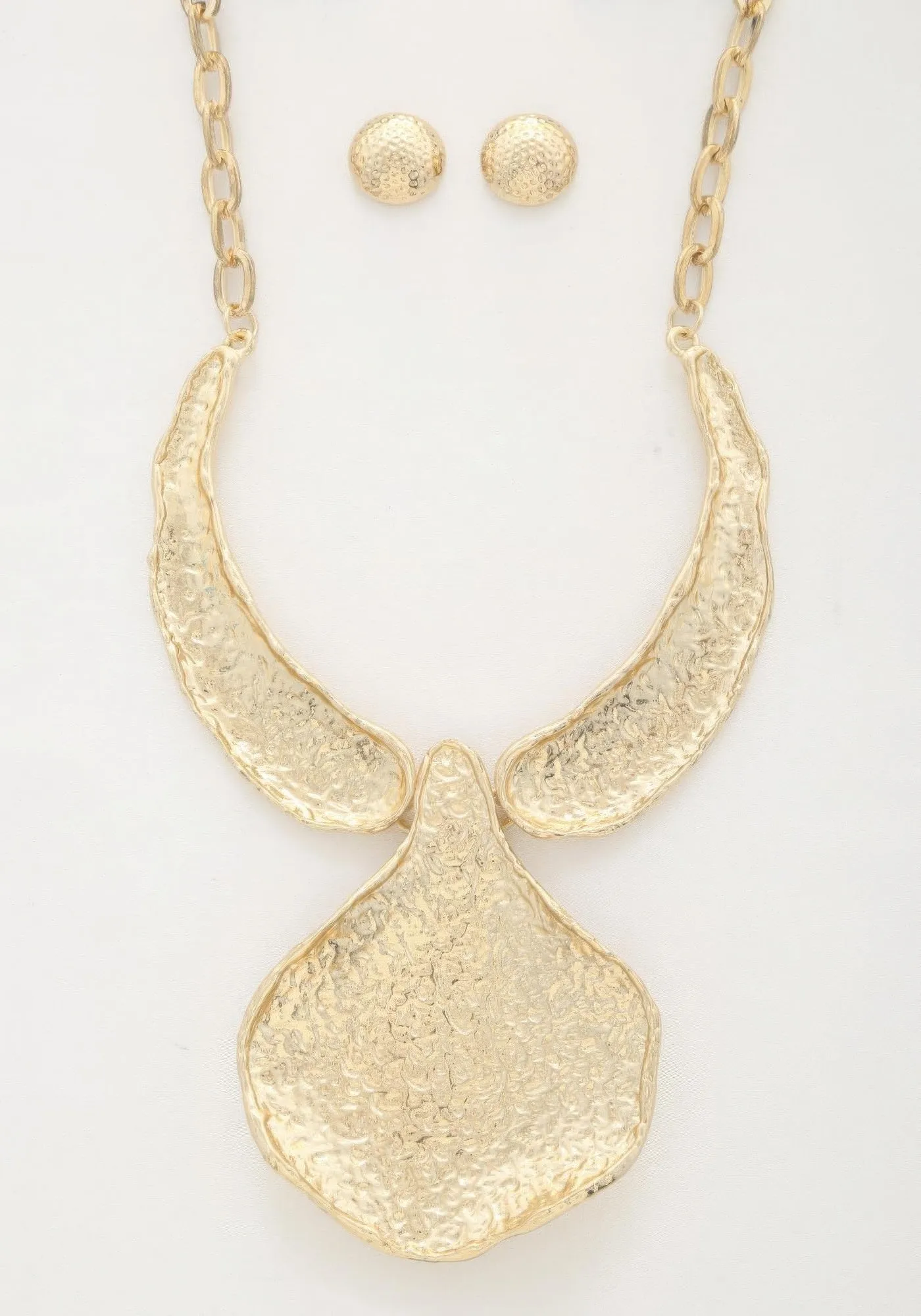 Textured Oversized Metal Necklace