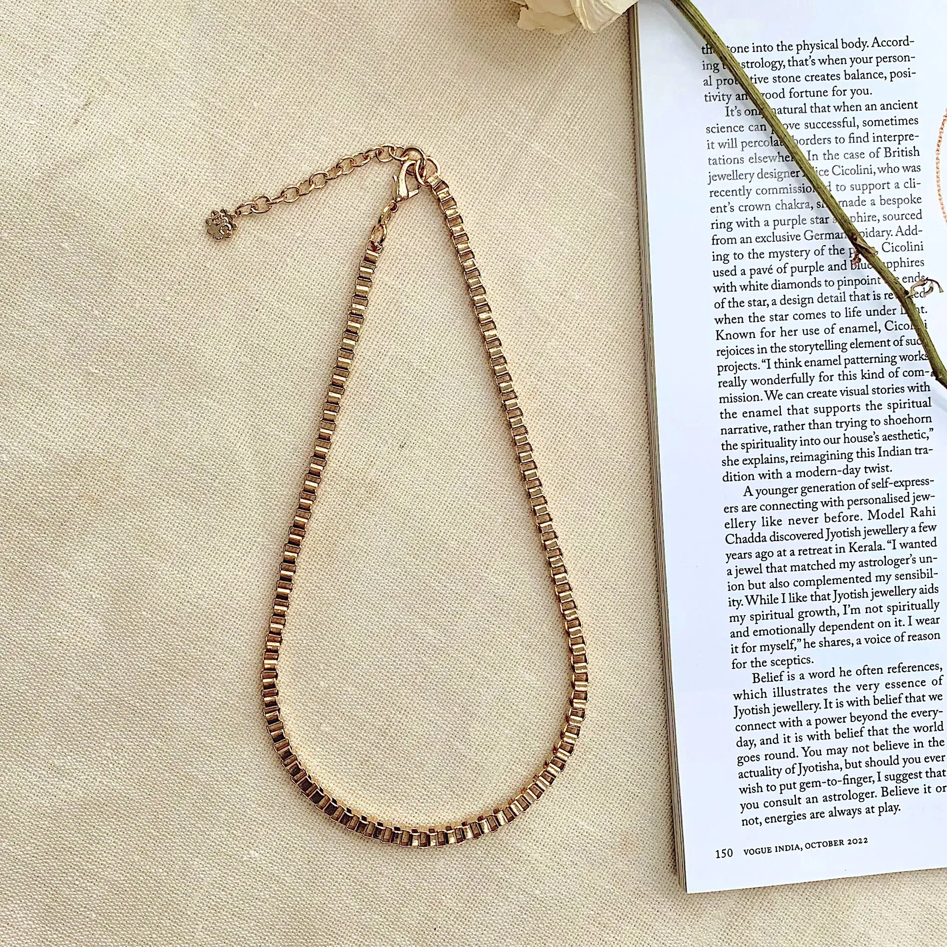 TFC Murano Gold Plated Chain Necklace