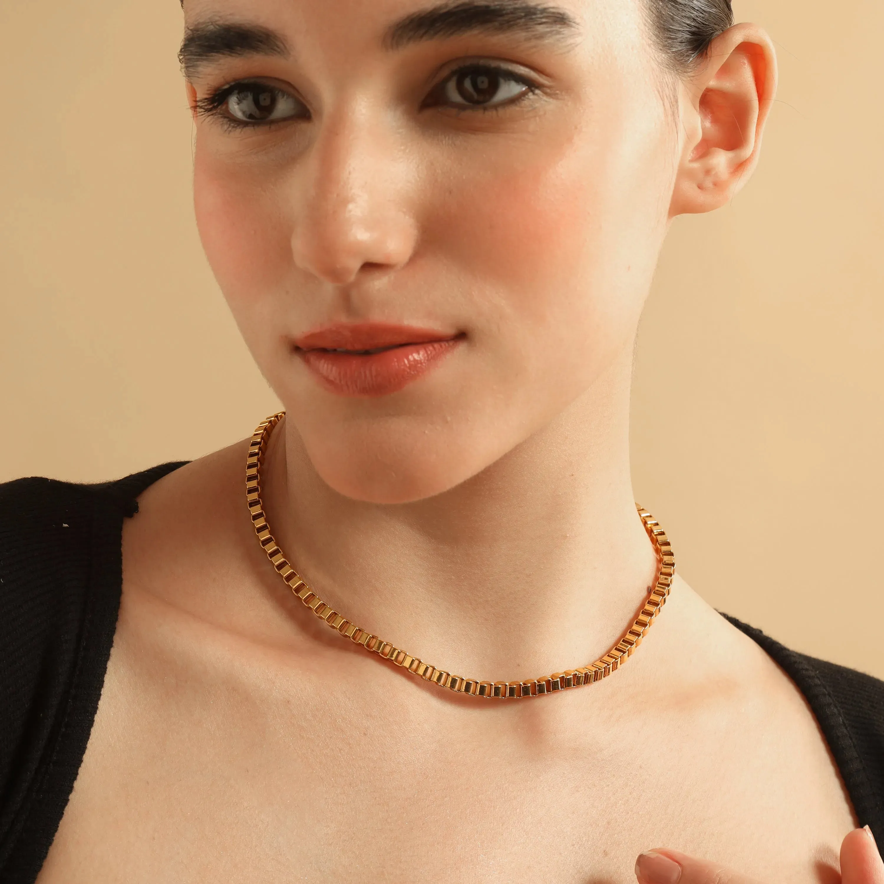 TFC Murano Gold Plated Chain Necklace