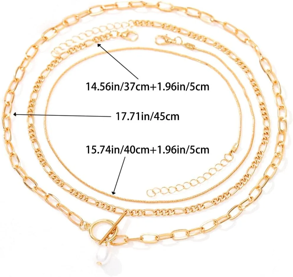 Tgirls Gold Layered Necklaces Dainty Snake Chain Necklace Minimalist Choker Necklace Jewelry for Women