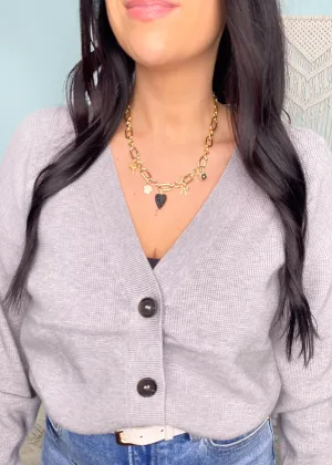 'The Collectors' Gold Link Necklace with Charm Compatible Hinges