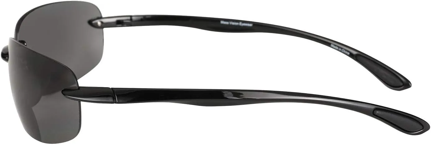 'The Influencer' 2 Pair of Lightweight Sport Wrap Polarized Bifocal Reading Sunglasses for Men and Women