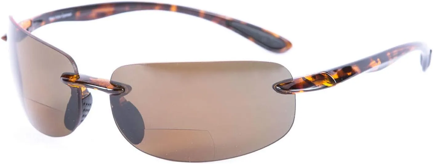 'The Influencer' 2 Pair of Lightweight Sport Wrap Polarized Bifocal Reading Sunglasses for Men and Women
