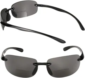'The Influencer' 2 Pair of Lightweight Sport Wrap Polarized Bifocal Reading Sunglasses for Men and Women