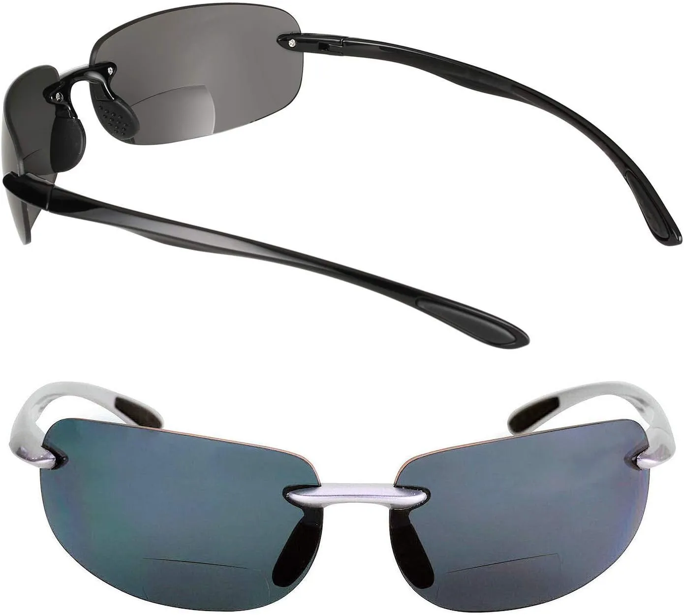 'The Influencer' 2 Pair of Lightweight Sport Wrap Polarized Bifocal Reading Sunglasses for Men and Women