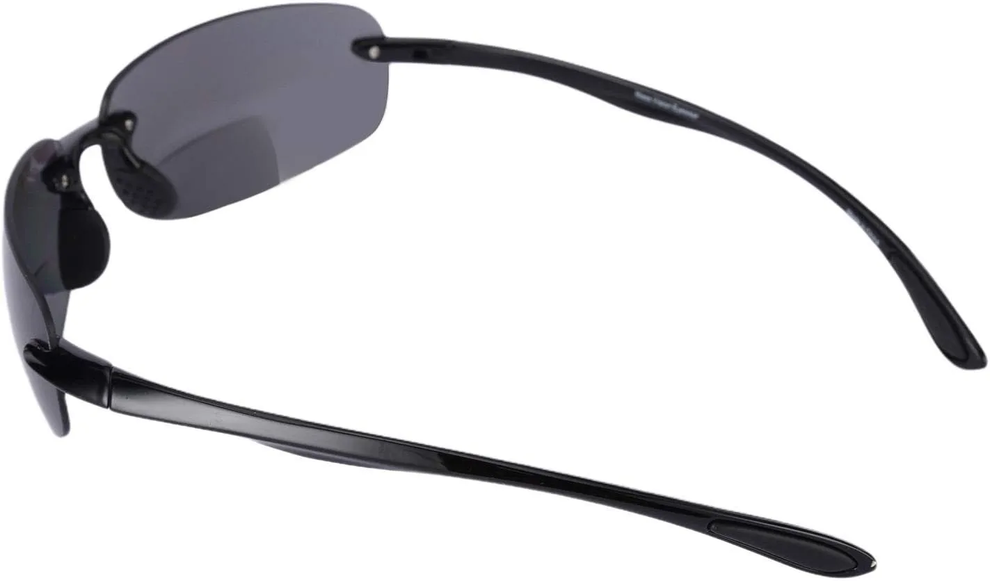 'The Influencer' 2 Pair of Lightweight Sport Wrap Polarized Bifocal Reading Sunglasses for Men and Women