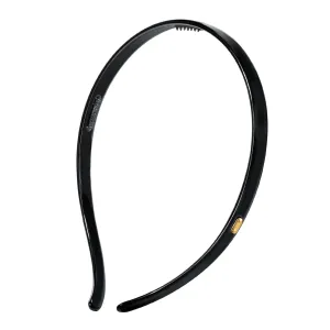 Thin Acetate Resin Hair Band for Eyewear, Non Slip Headbands for Women, Lightweight and Stylish Design, Ideal Gift for Daily or Formal Looks (Black, 4.5" x 0.4")