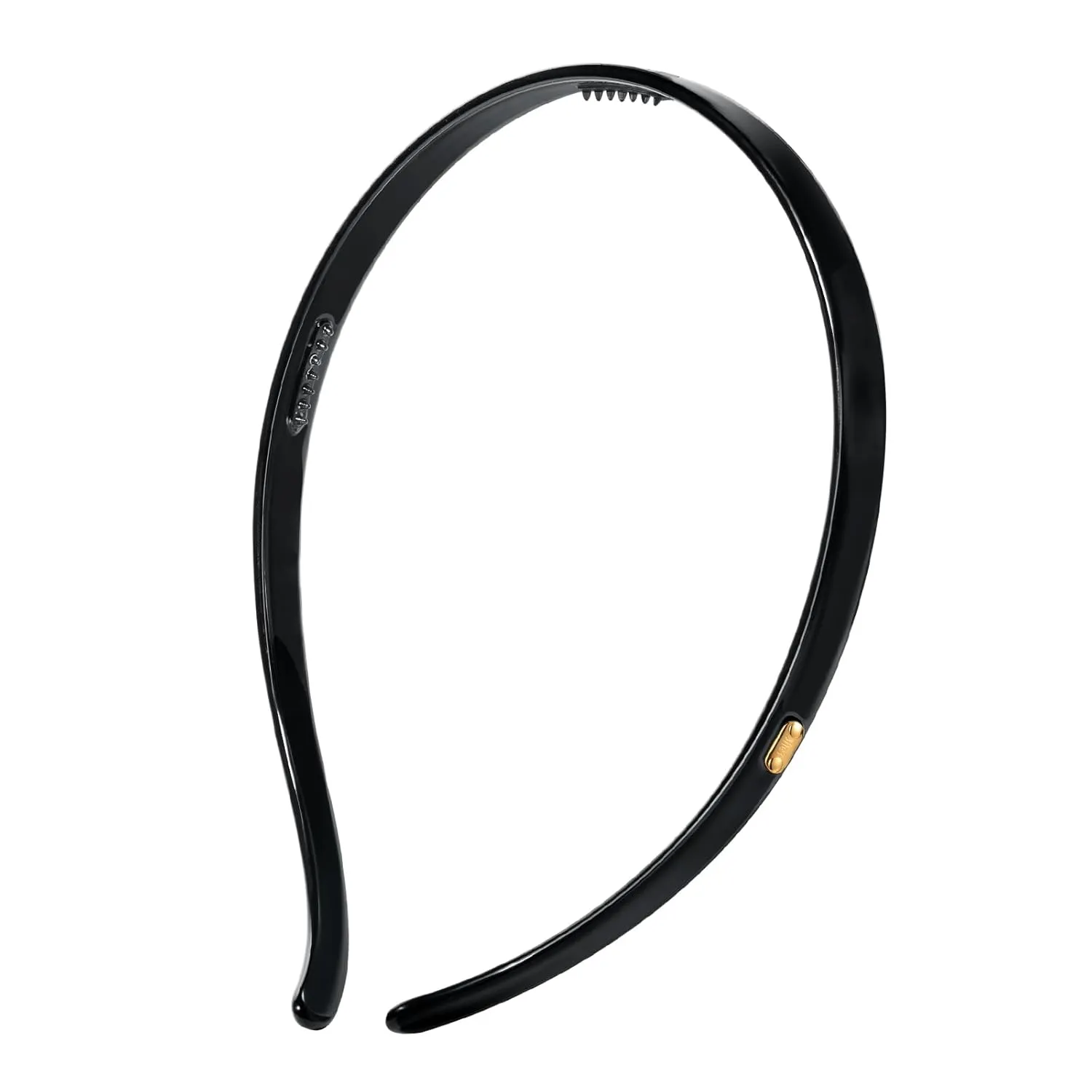 Thin Acetate Resin Hair Band for Eyewear, Non Slip Headbands for Women, Lightweight and Stylish Design, Ideal Gift for Daily or Formal Looks (Black, 4.5" x 0.4")