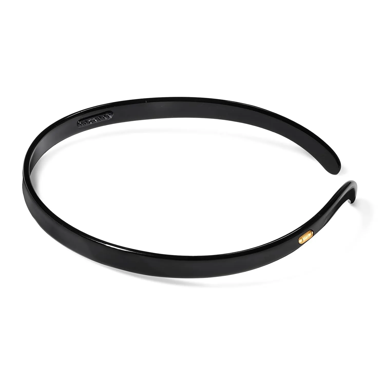 Thin Acetate Resin Hair Band for Eyewear, Non Slip Headbands for Women, Lightweight and Stylish Design, Ideal Gift for Daily or Formal Looks (Black, 4.5" x 0.4")