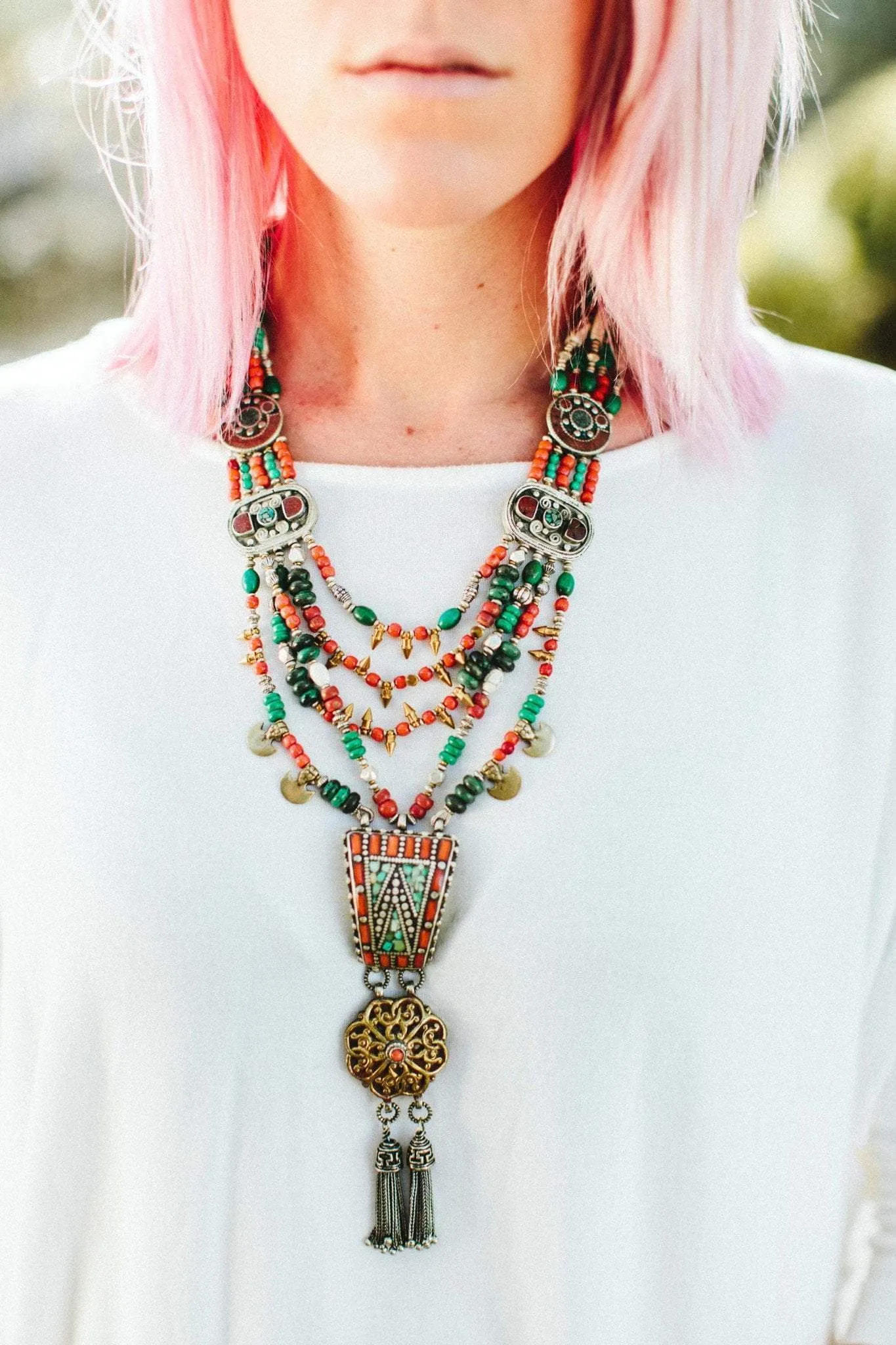 Tibetan Necklace of Good Fortune