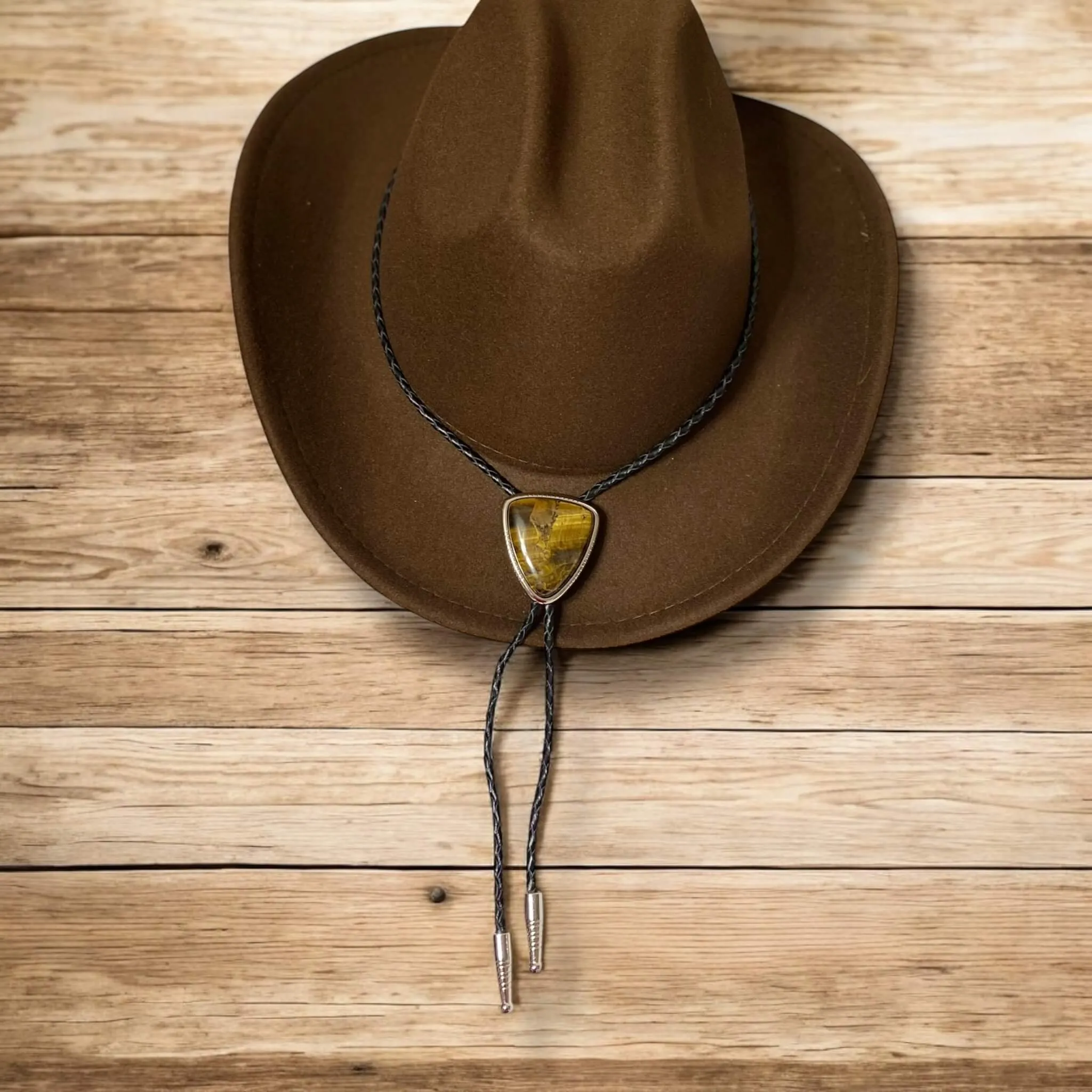 Tiger Eye Bolo Necktie Western Style