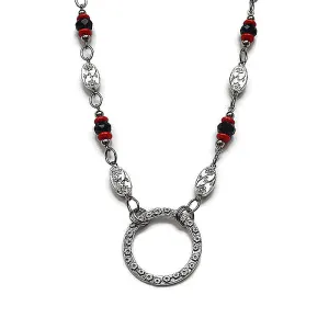 TIMELESS BLACK and RED LANYARD Necklace