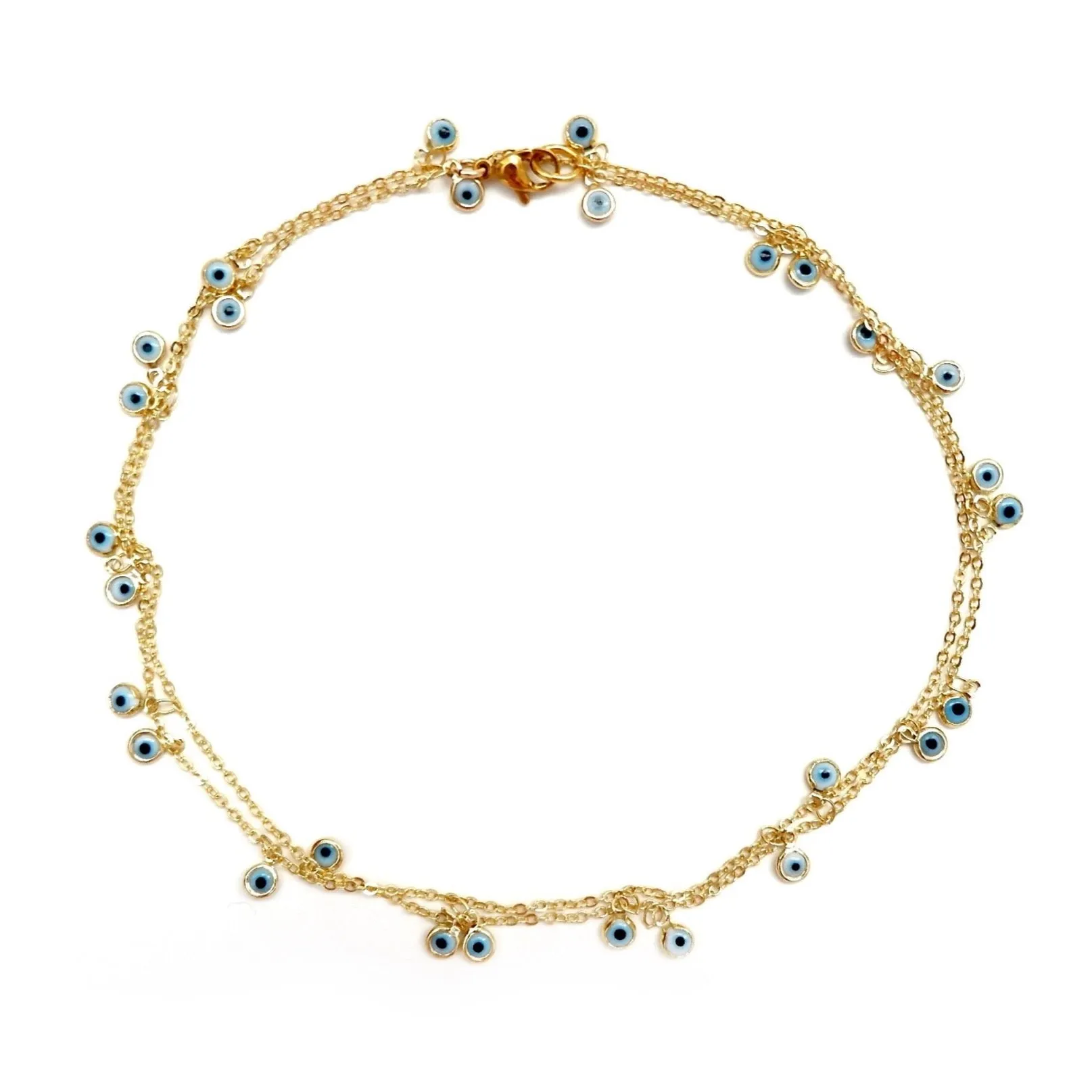 tiny dangling eye charm necklace