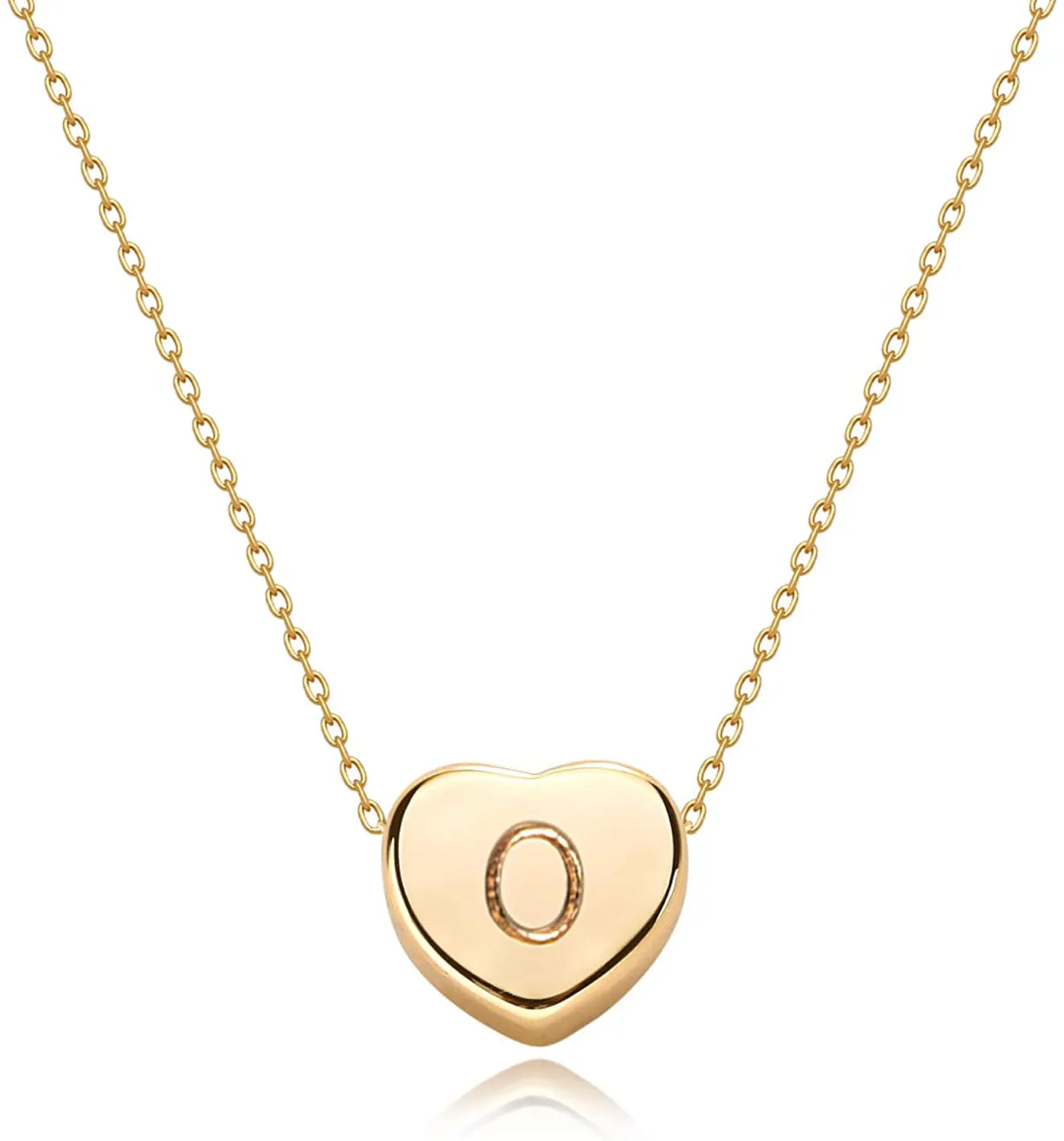 Tiny Gold Initial Heart Necklace-14K Gold Filled Handmade Dainty Personalized Letter Heart Choker Necklace Gift for Women Necklace Jewelry