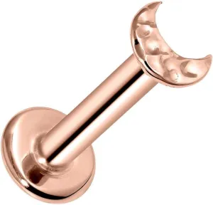 Tiny Moon Artisan Hammered 14K Gold Labret Tragus Nose Cartilage Flat Back Earring