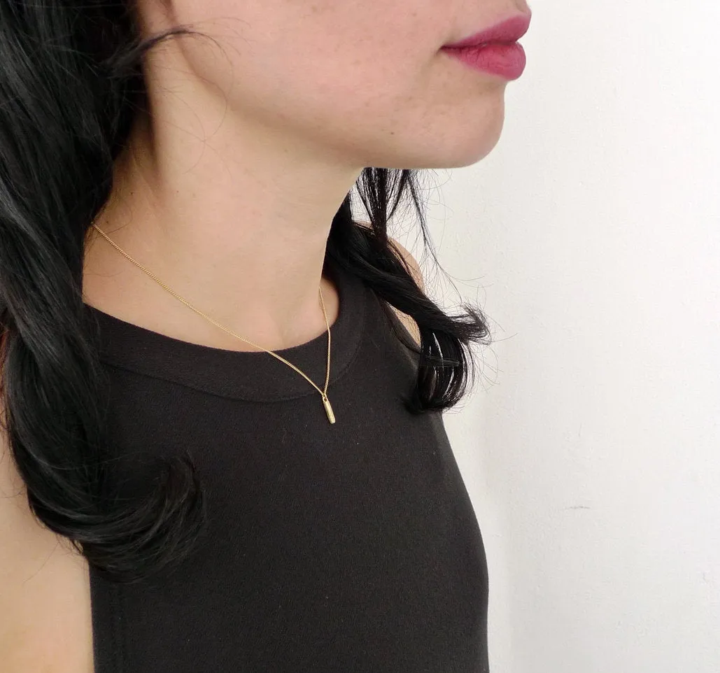 Tiny Platinum Wand Charm