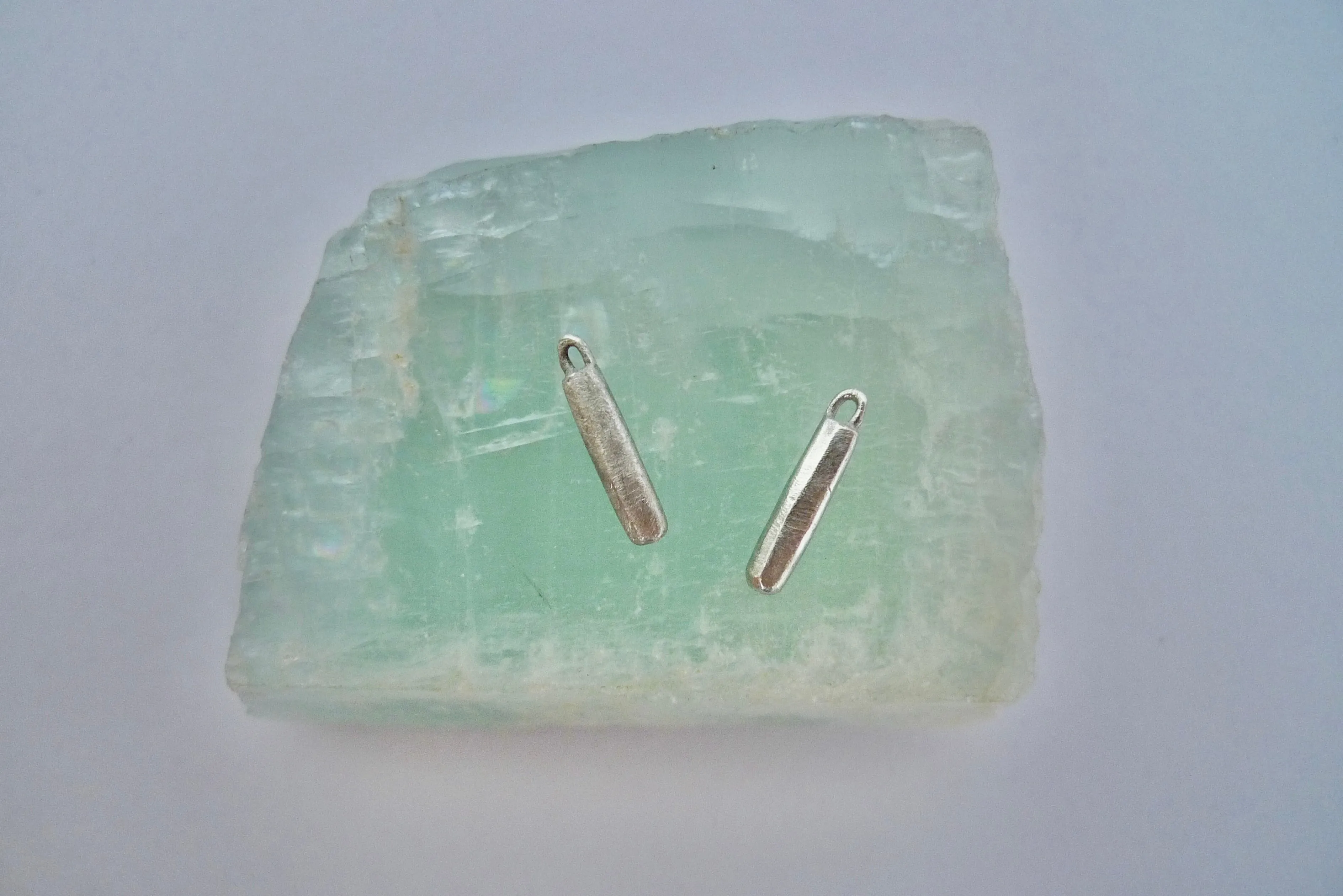 Tiny Platinum Wand Charm