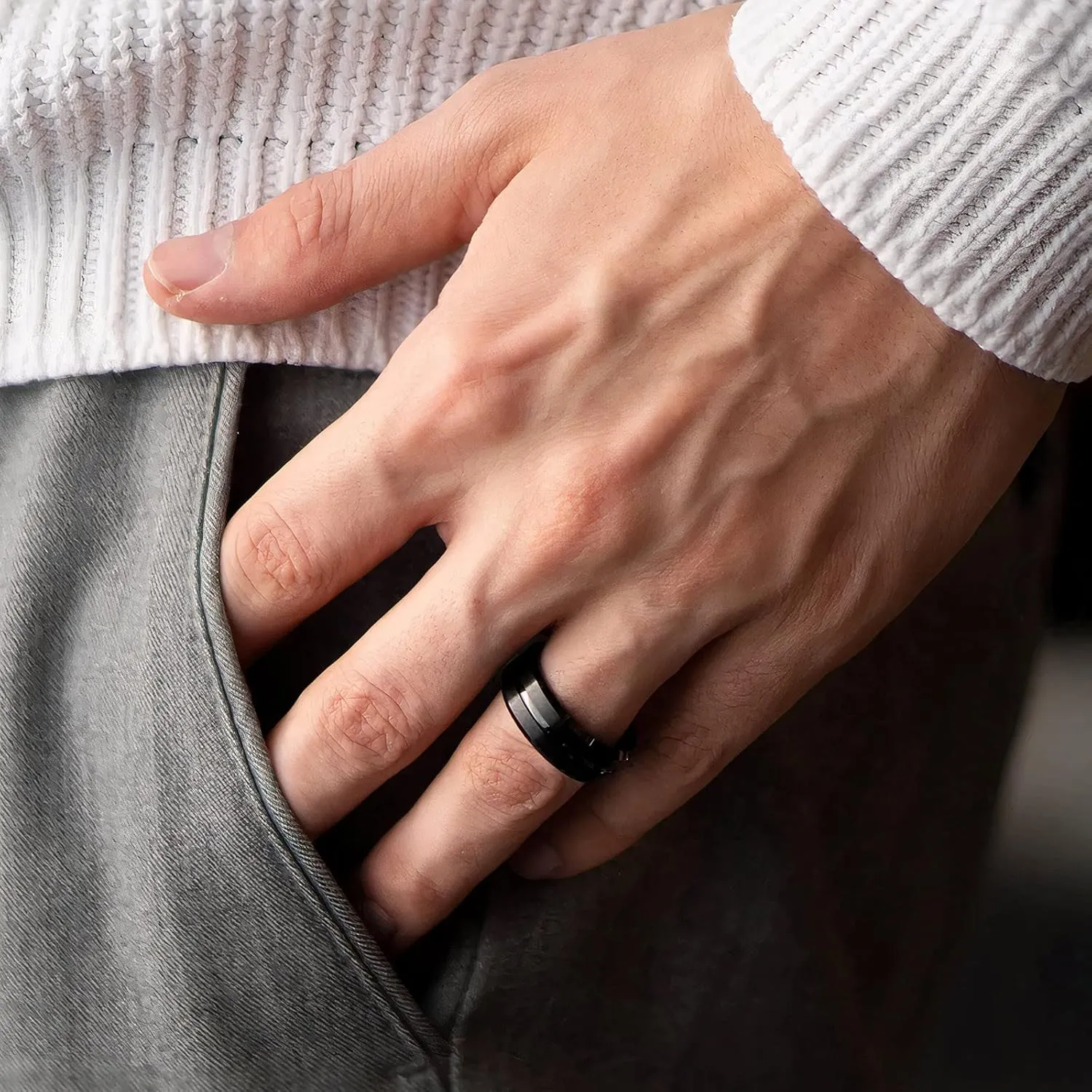 Titanium Steel Eternal Ring for Women Men Anniversary Ring Minimalist Design Proposal Ring Couple Rings