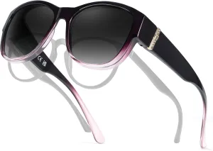TJUTR Polarized Fit Over Glasses Sunglasses for Women UV Protection, Trendy Oversized Shades Wear Over Eyeglasses