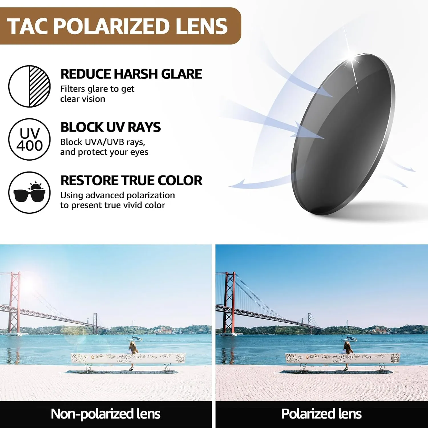 TJUTR Polarized Fit Over Glasses Sunglasses for Women UV Protection, Trendy Oversized Shades Wear Over Eyeglasses