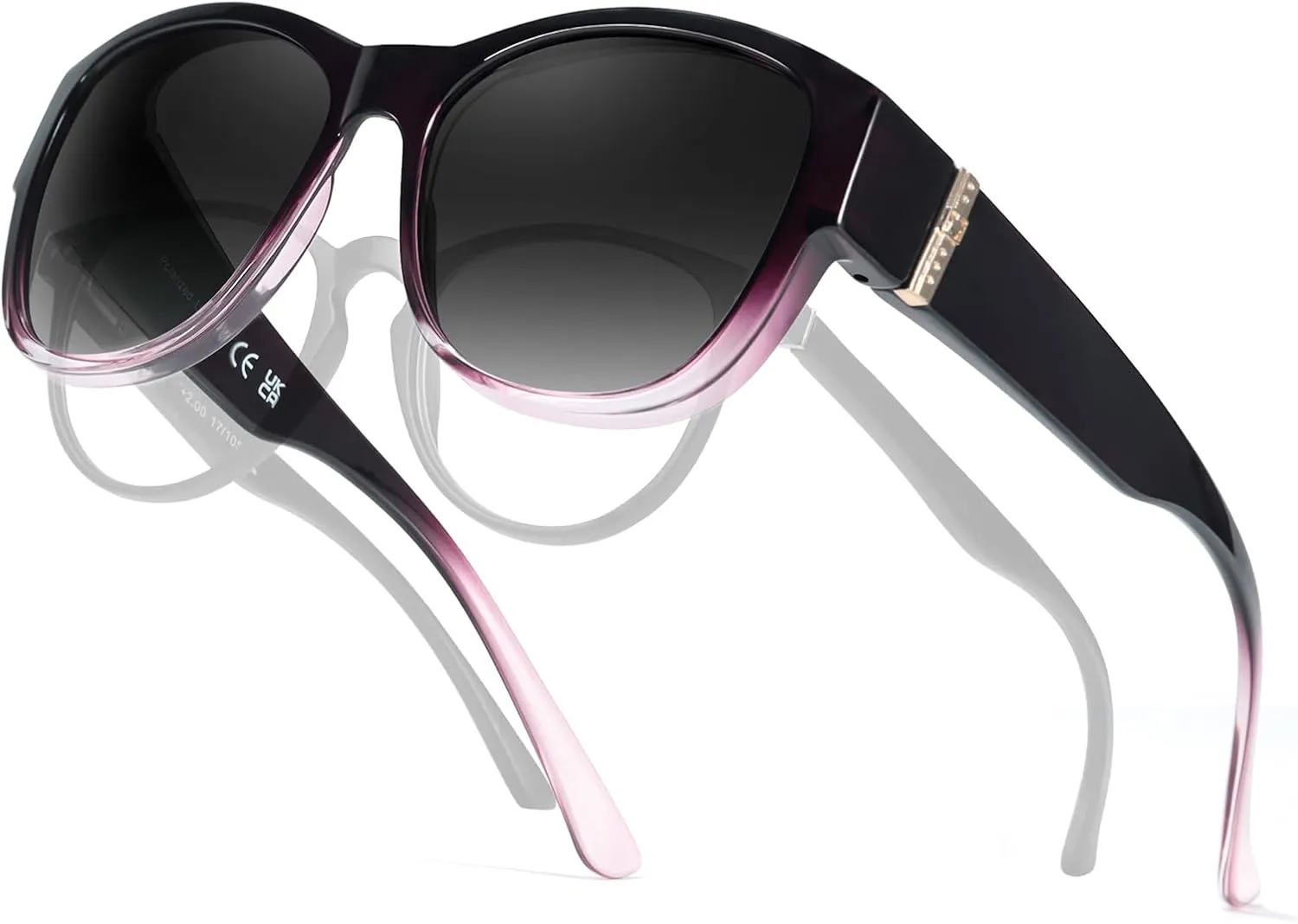 TJUTR Polarized Fit Over Glasses Sunglasses for Women UV Protection, Trendy Oversized Shades Wear Over Eyeglasses