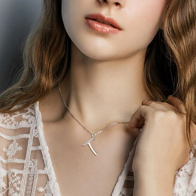Tokyo Mart Letter Initial T Necklaces Pendant Women Girls Name Jewelry Gift 925 Sterling Silver