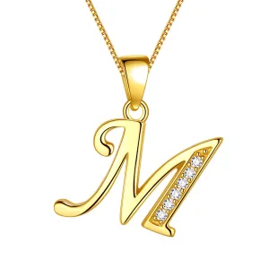 Tokyo Mart Letter M Initial Necklaces Pendant Women Men Name Jewelry Gift 925 Silver
