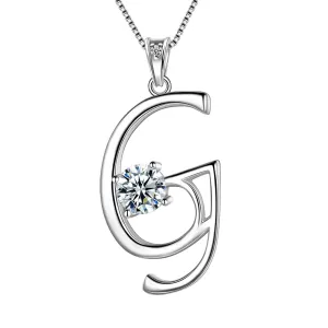 Tokyo Mart Women Initial G Letter Pendant Necklace Girl Name Jewelry Gift 925 Sterling Silver