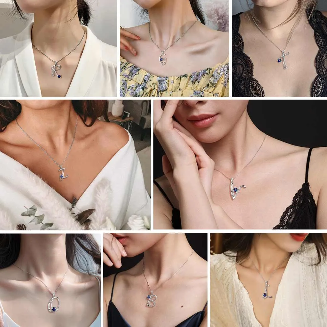 Tokyo Mart Women Initial G Letter Pendant Necklace Girl Name Jewelry Gift 925 Sterling Silver