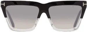 Tom Ford Eden Smoke Mirror Cat Eye Ladies Sunglasses FT1110 05C 56, Black/Clear
