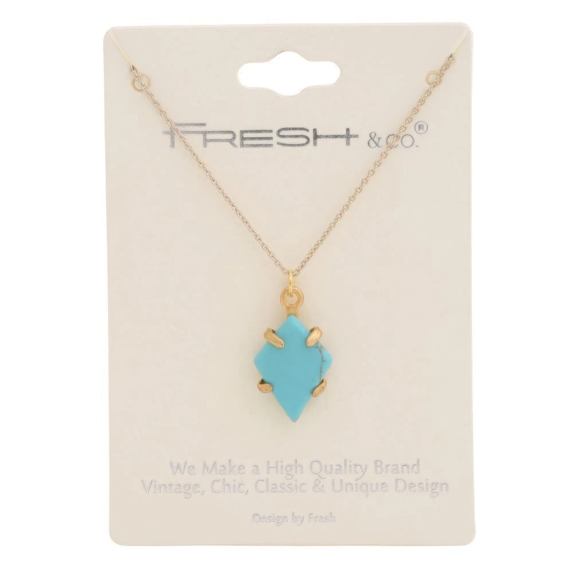 Tq Stone Pendant Necklace