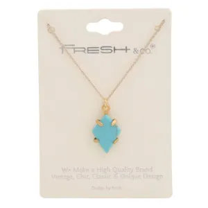 Tq Stone Pendant Necklace