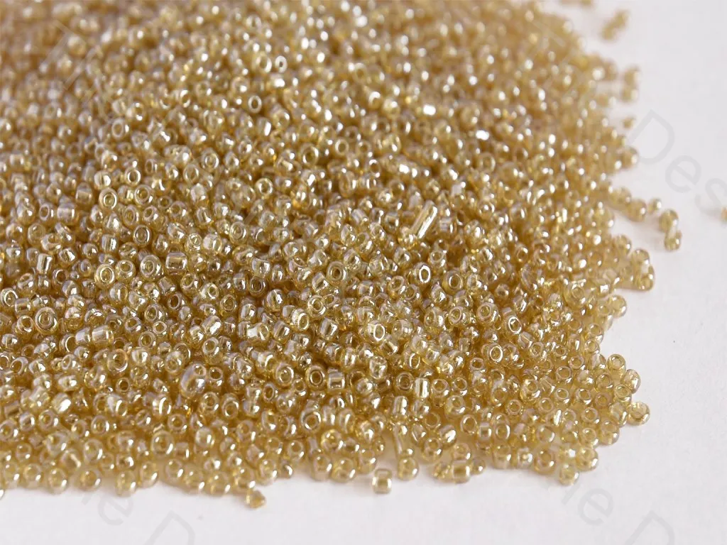 Transparent Luster Golden Round Rocailles Seed Beads