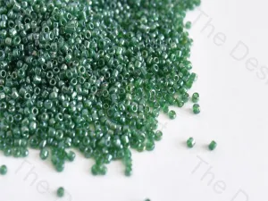 Transparent Luster Green Round Rocailles Seed Beads