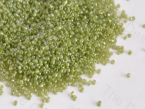 Transparent Luster Peridot / Olive Green Round Rocailles Seed Beads (Wholesale)
