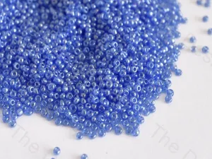 Transparent Luster Sapphire / Light Blue Round Rocailles Seed Beads