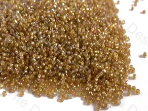 Transparent Rainbow Golden Round Rocailles Seed Beads