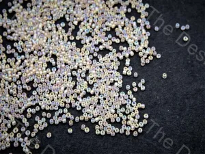Transparent Rainbow White / Crystal Round Rocailles Seed Beads (Wholesale)