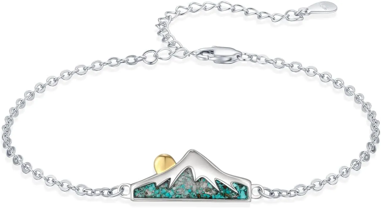 Tree of Life/Mountain Bracelet for Women 925 Sterling Silver Cross Bracelet Adjustable Jewelry Birthday Mothers Day Gifts for Mother Girlfriend