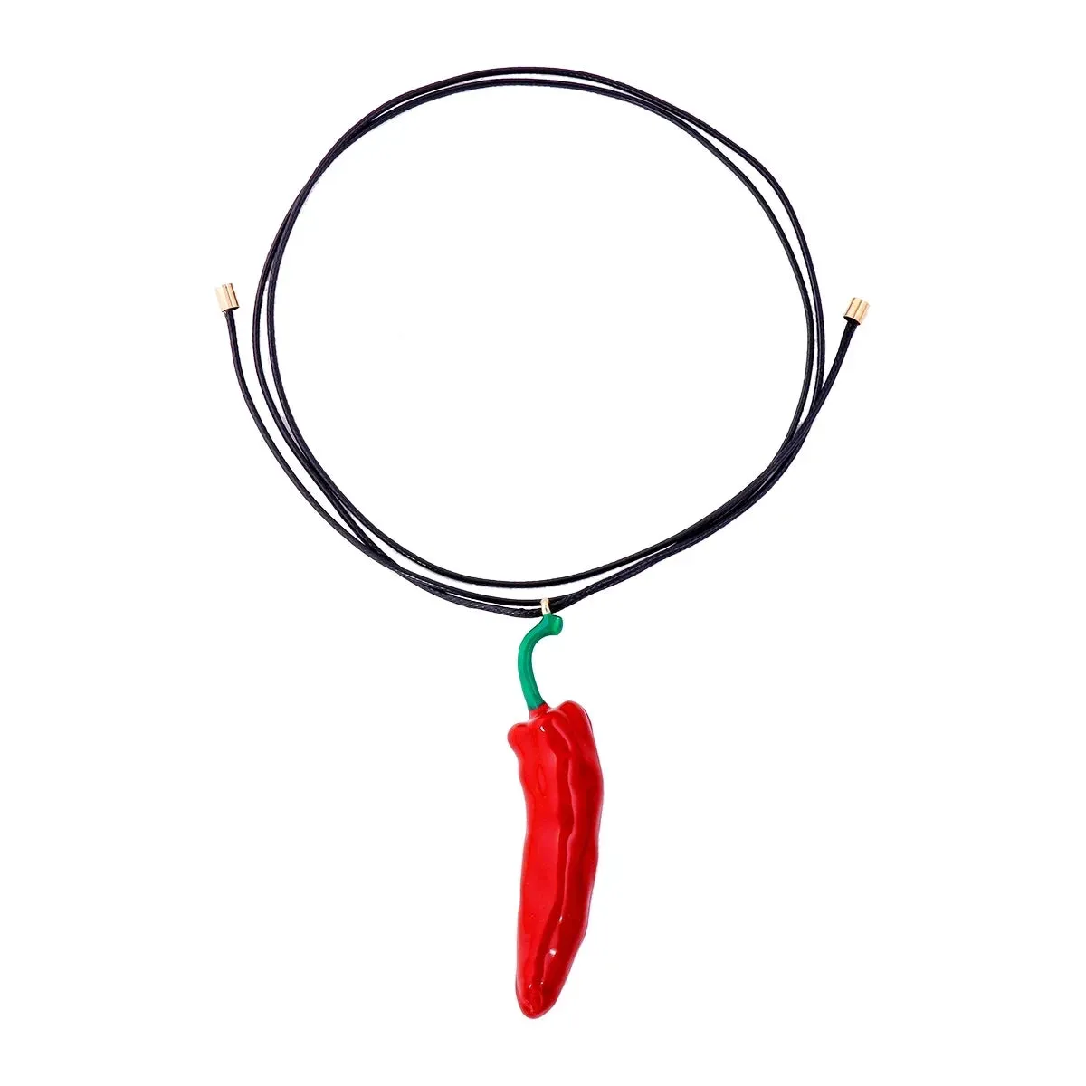 Trend Necklace Red Pepper Pendant Long Rope Chain Necklace for Women Boho Style Fashion Statement Jewelry
