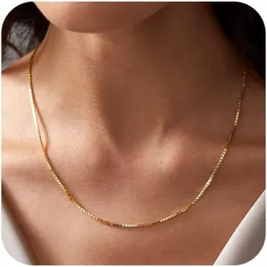 Trendy Layered Gold/Silver Necklaces for Women 14K Gold/Silver Plated Stackable Choker Necklace Dainty Simple Jewelry Set Layering Cuban Circle Pendant Chain