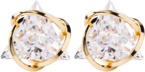 Triangle Cubic Zirconia Geometric Gold Stud Earrings for Womens