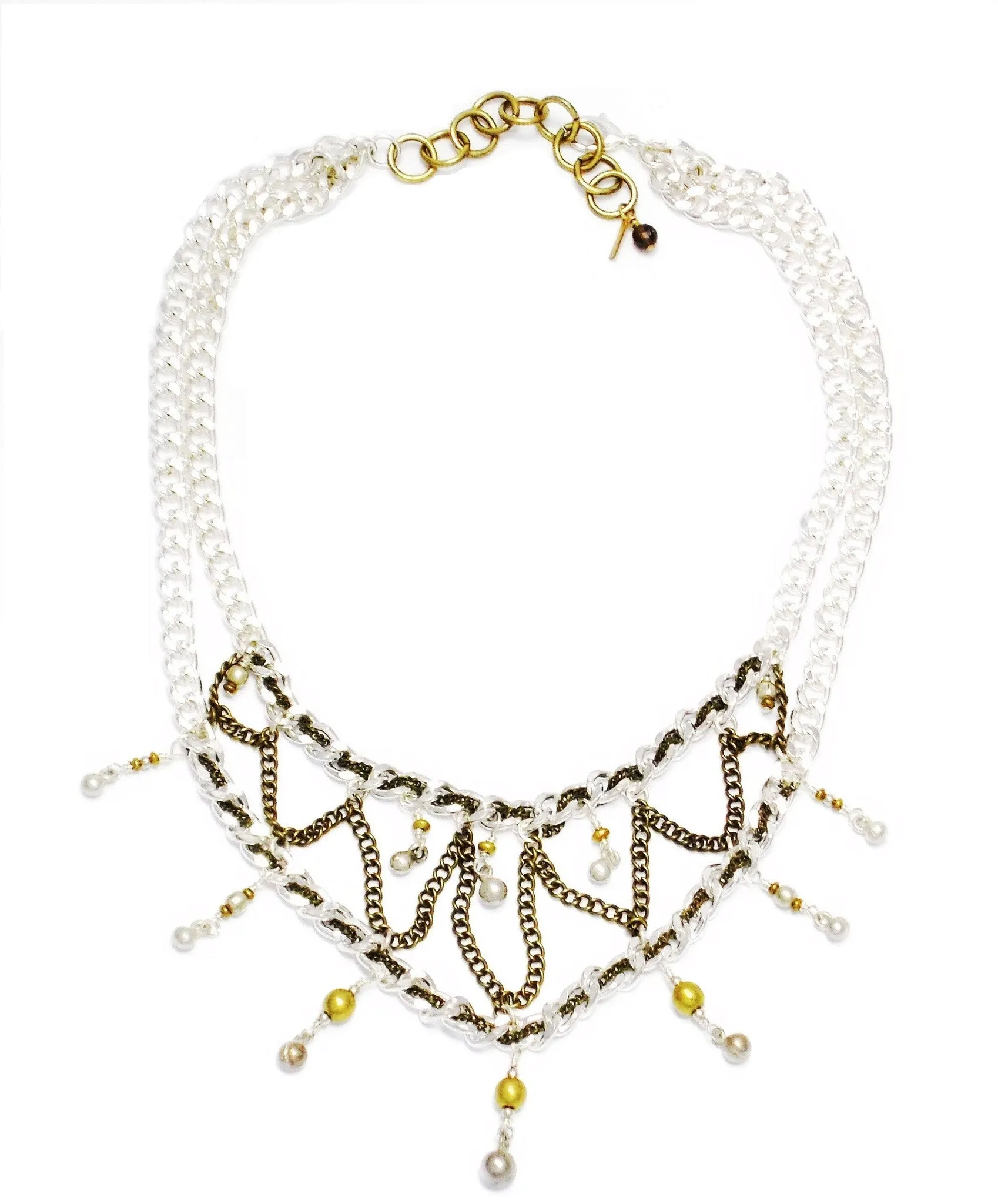Tribal Silver Plated Chain Necklace
