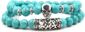 Turquoise Bracelet for Women,Healing Stone Bracelets Layered Stretch Bead Energy Bracelet Turquoise Jewelry