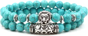 Turquoise Bracelet for Women,Healing Stone Bracelets Layered Stretch Bead Energy Bracelet Turquoise Jewelry