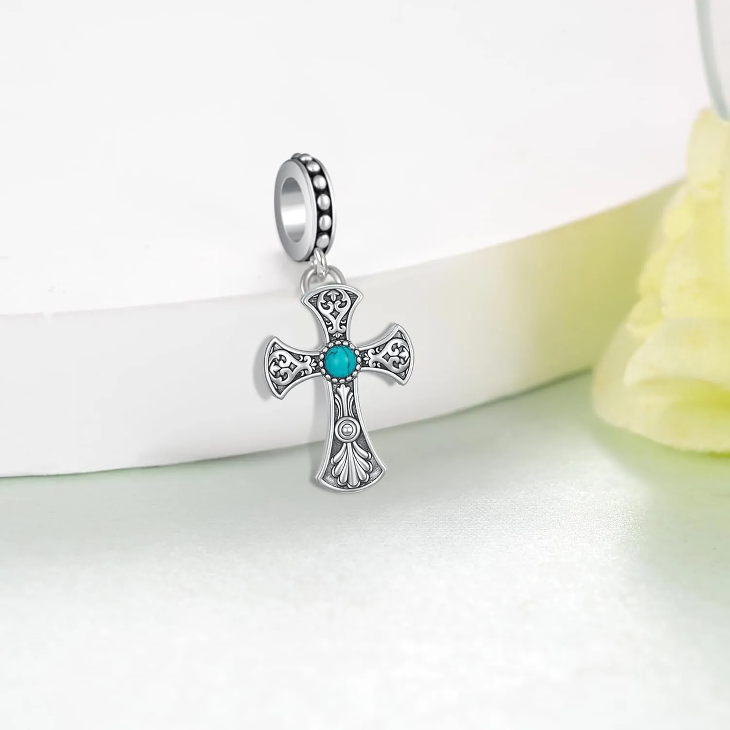 Turquoise Cross/Dragonfly Charms 925 Sterling Silver Charms for Bracelets Turquoise Jewelry Gifts for Women Mom