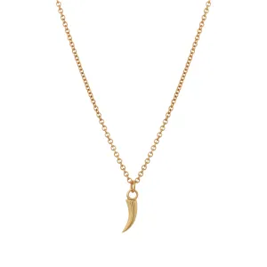 Tusk Drop Necklace - Yellow Gold